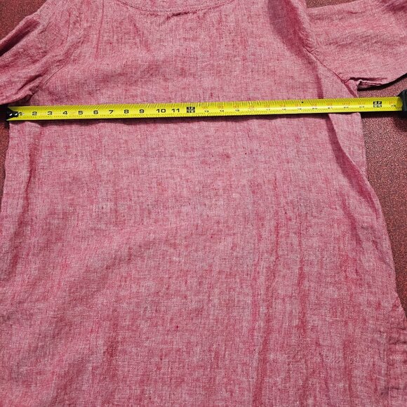 Soft Surroundings Boatneck LS Linen Tunic Top XL Relaxed Fit Pink Coastal Beach - Picture 7 of 8